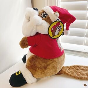 Buc-ee's Holiday Plush Beaver in Red Santa Outfit